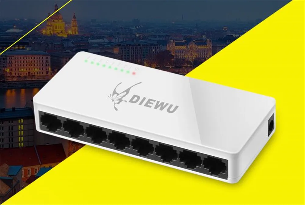RJ45 8 портов LAN Ethernet сетевой коммутатор 10/100 Мбит/с высокопроизводительные