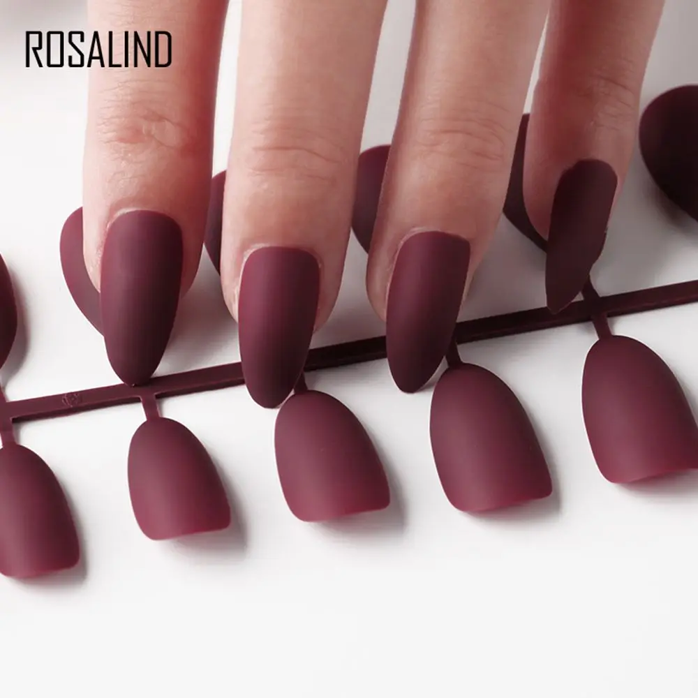 Накладные ногти ROSALIND с матовым покрытием накладные для наращивания ногтей пресс