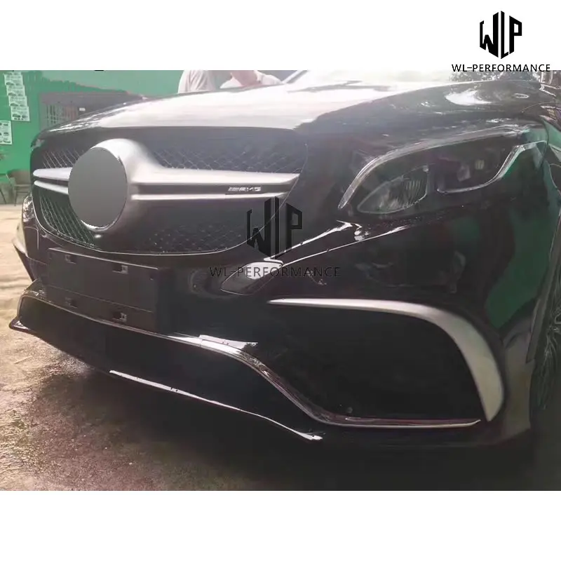 GLC200 260 300 PP Неокрашенный автомобильный комплект кузова Передняя Задняя решетка бампера выхлопная труба для Mercedes-Benz GLC63AMG стиль стайлинга автомобиля 16-17