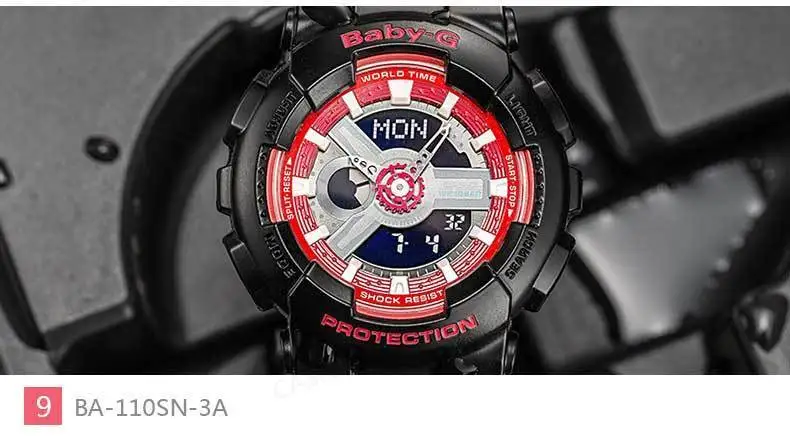 CASIO Часы BABY-G серии женские наручные часы BA-110-1A водонепроницаемый светодиодный спортивные часы Relogio часы подарок высокое качество ударопрочный