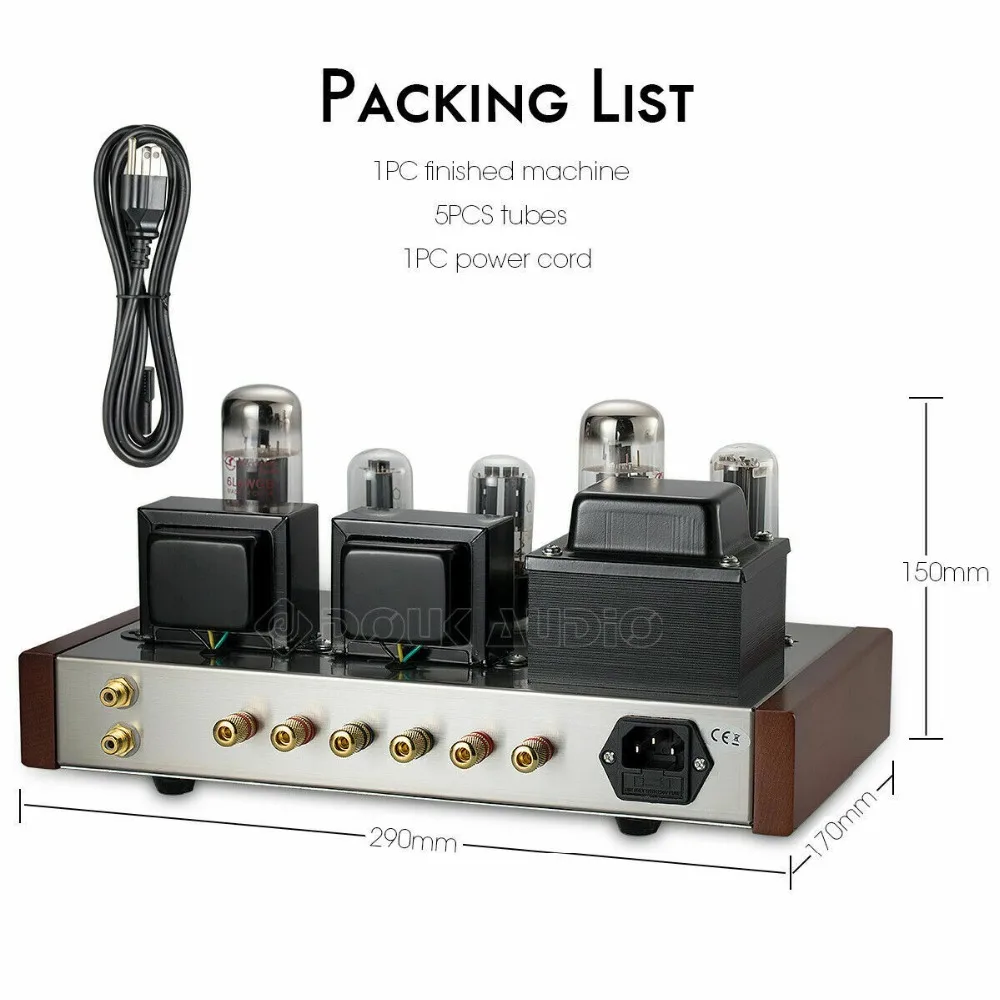 Nobsound 6L6 вакуумный ламповый усилитель одноконцевый класса A HiFi домашний стерео усилитель мощности