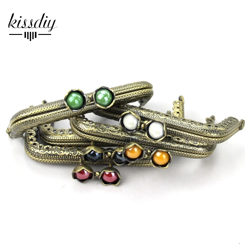 KISSDIY 5 шт. смешанных цветов 8 см голова лотоса металлическая рамка для кошелька