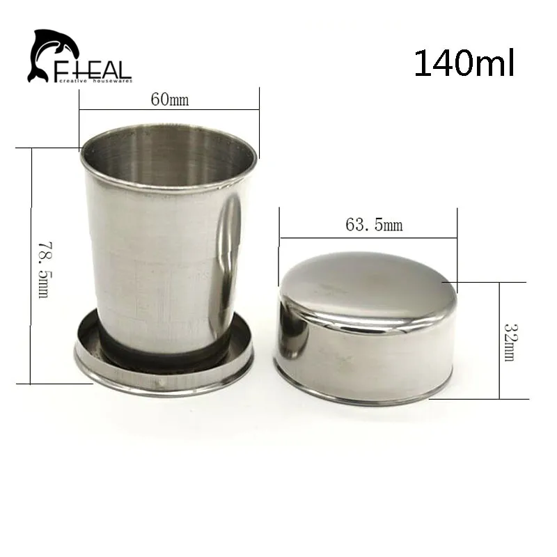 FHEAL складной Кофе чашки 75/140/240 мл Нержавеющая сталь путешествия складная чашка