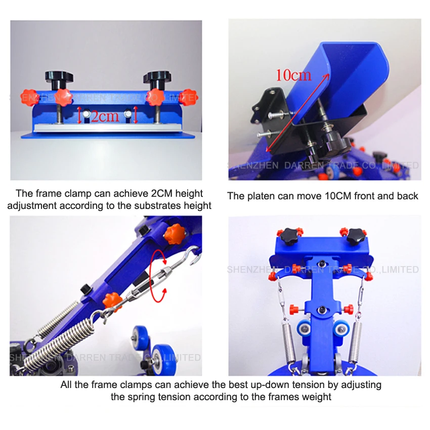 

1PC SPE41 Four Color One Station Single Wheel Desktop Screen Printing Machine for T-shirt or other clothes