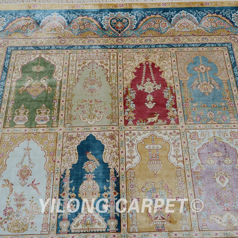 Традиционный садовый коврик Yilong 4 'x 6' всесезонный дизайнерский иранский