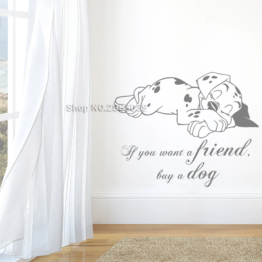 Новое поступление милые животные стены Стикеры собак Цитата Best Friend Настенные с