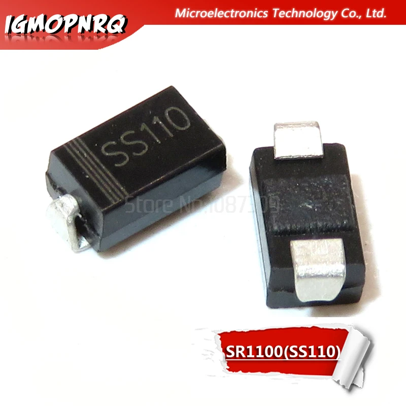 100 шт. SS110 SR1100 SMD SMA диод Schottky барьер выпрямитель 1А 100В|Диоды| |