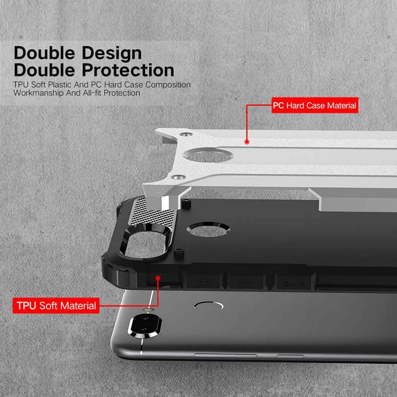 Beworlder чехол для Xiaomi Redmi Note 6 Pro 6A Чехол мягкий TPU PC жесткий Броня силиконовый |