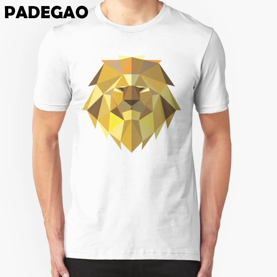 Золотой Лев Аргайл печати endland Стиль Футболки Большие Размеры S 3XL r001 gt|t-shirt plus
