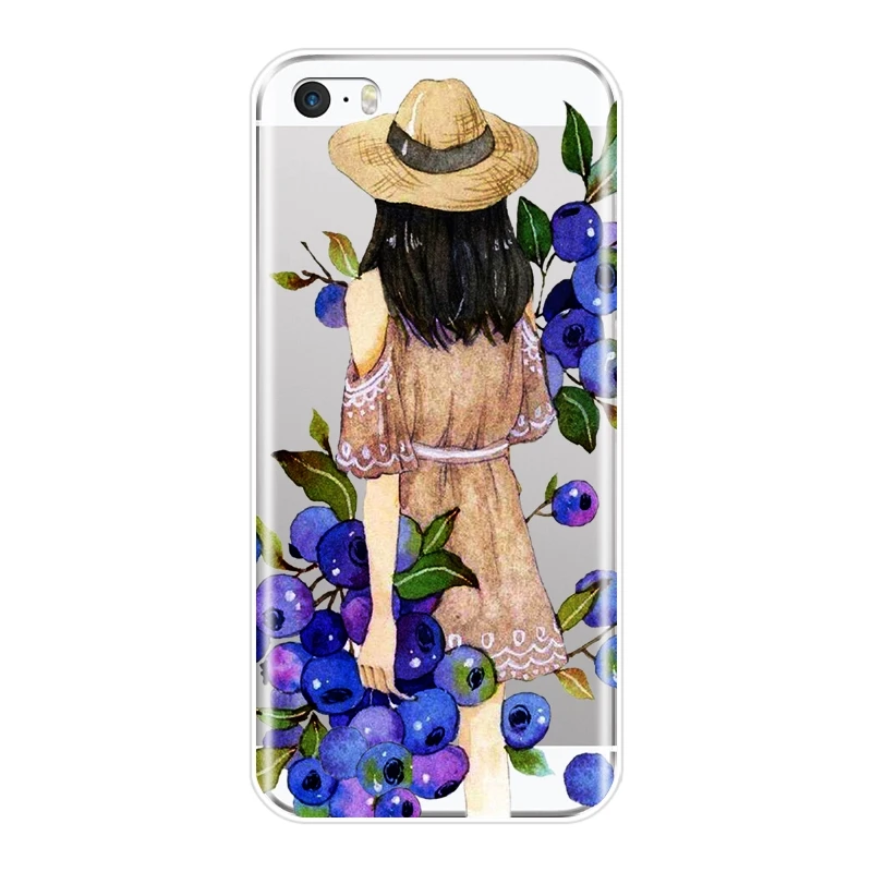Чехол для телефона с изображением цветов девушки фруктов клубники iPhone 4 Женский 5