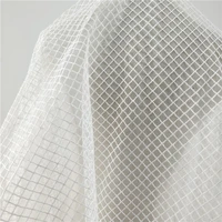 high end summer fabric geometric wedding dress grid lace fabric diy accessories lace trim