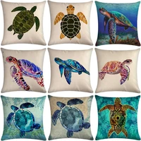 cotton linen marine turtle sofa decorative cushion cover pillow pillowcase 4545 throw pillow home decor pillowcover 40616