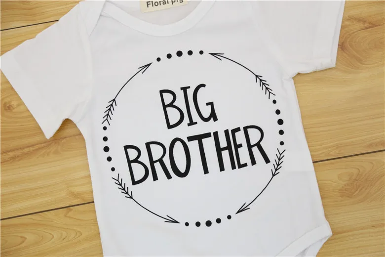 Детская футболка с надписью Big Brother рубашка для мальчиков и девочек повседневная