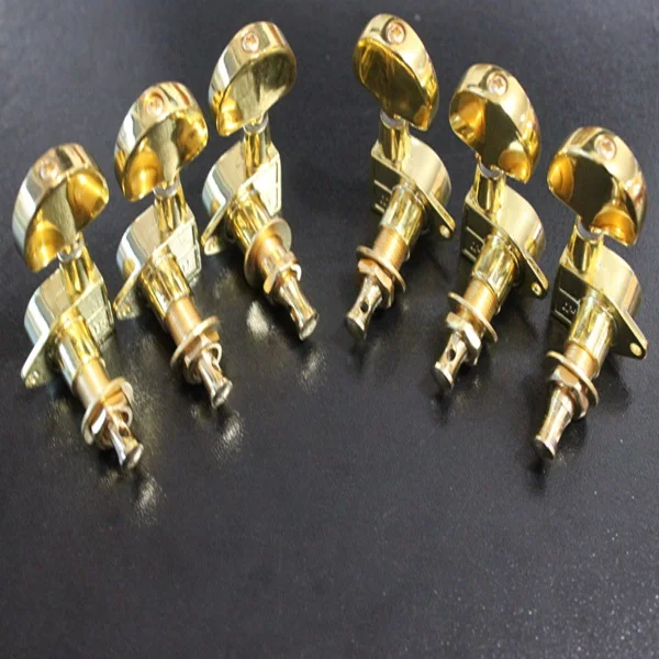 

Naomi 3L x 3R Gold Guitar Knobs Guitar Tuning Pegs Tuners W/ Screws