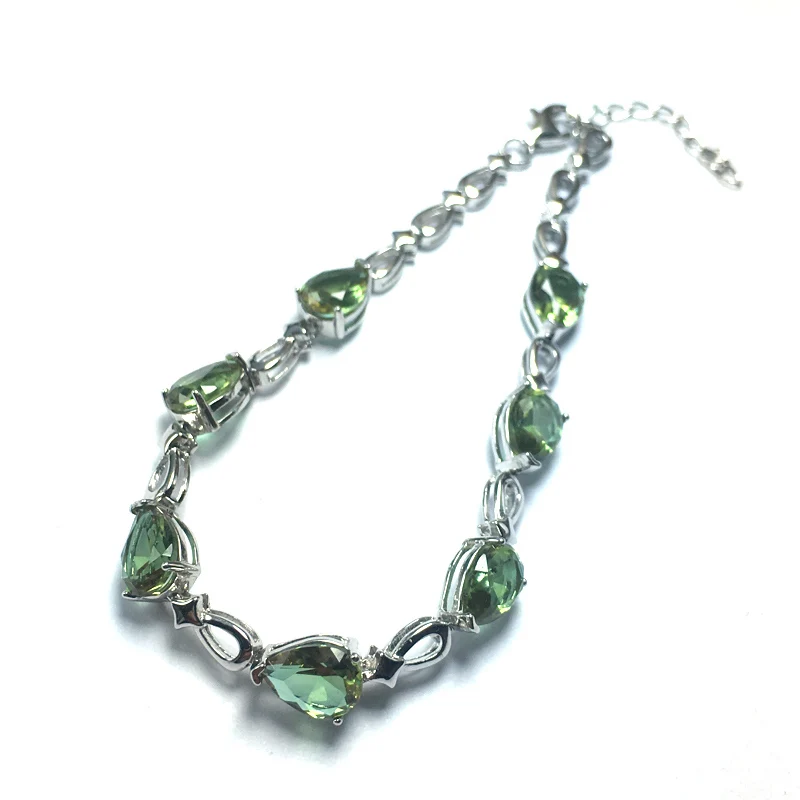 Женский браслет в форме сердца CSJ серебряная груша из стерлингового серебра 925