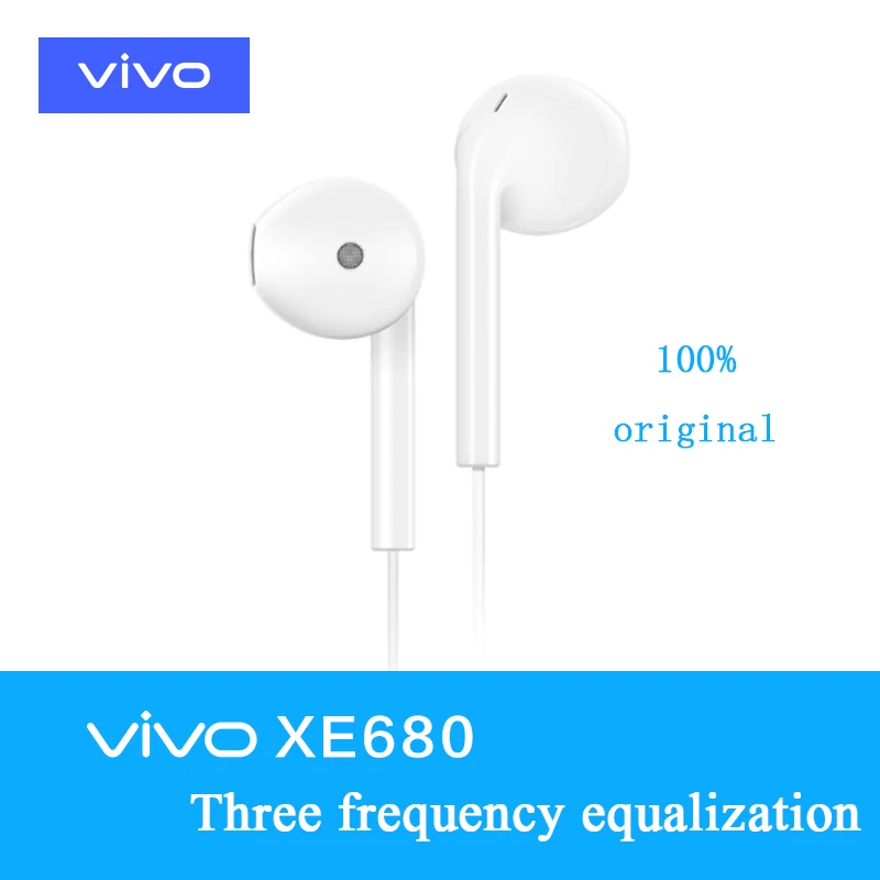 Оригинальные наушники VIVO XE680 вкладыши с разъемом 3 5 мм проводным контроллером для