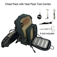 aventik fly fishing chest bag ultra light multiple pockets chest pack with vest pack tool combo