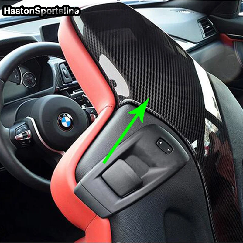 M3 M4 углеродного волокна декоративные планки автокресло Накладка для BMW F80 F82 2014 2015