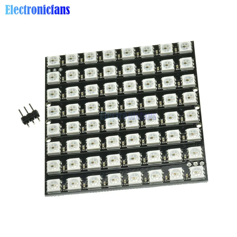 8*8 64 светодиодный s 5050 RGB WS2812 WS2812B полноцветная Гибкая Светодиодная панель