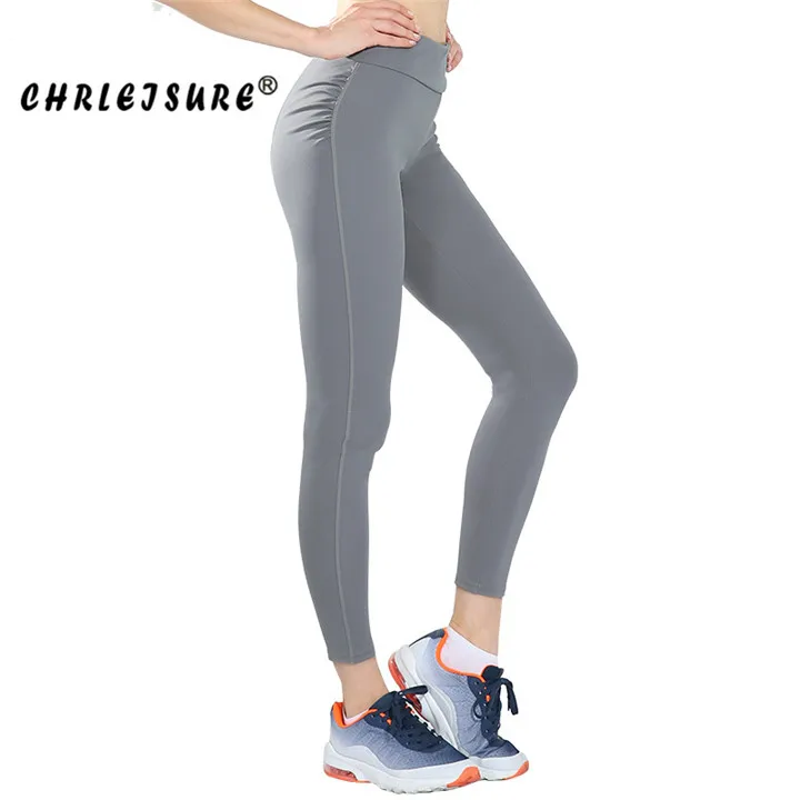 CHRLEISURE сексуальные женские леггинсы с высокой талией однотонные европейские и американские стильные мягкие дышащие брюки хип-Леггинсы для женщин