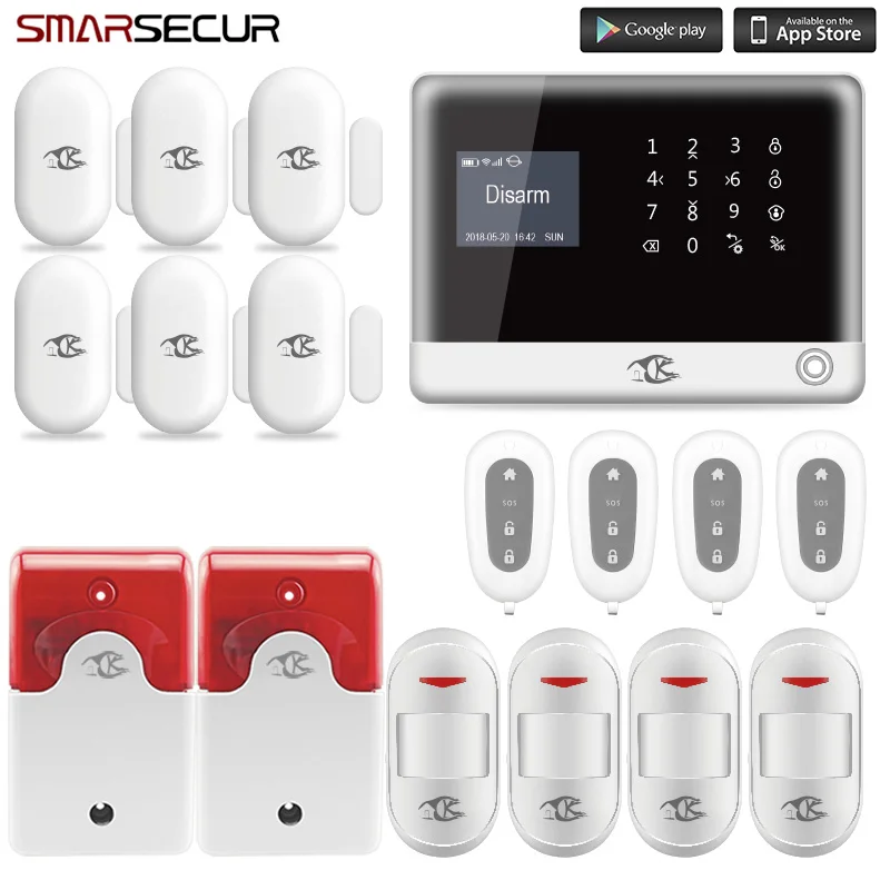 Smarsecur home security alarm WIFI Wireless SIM Home RFID Burglar Keyboard Alarm System