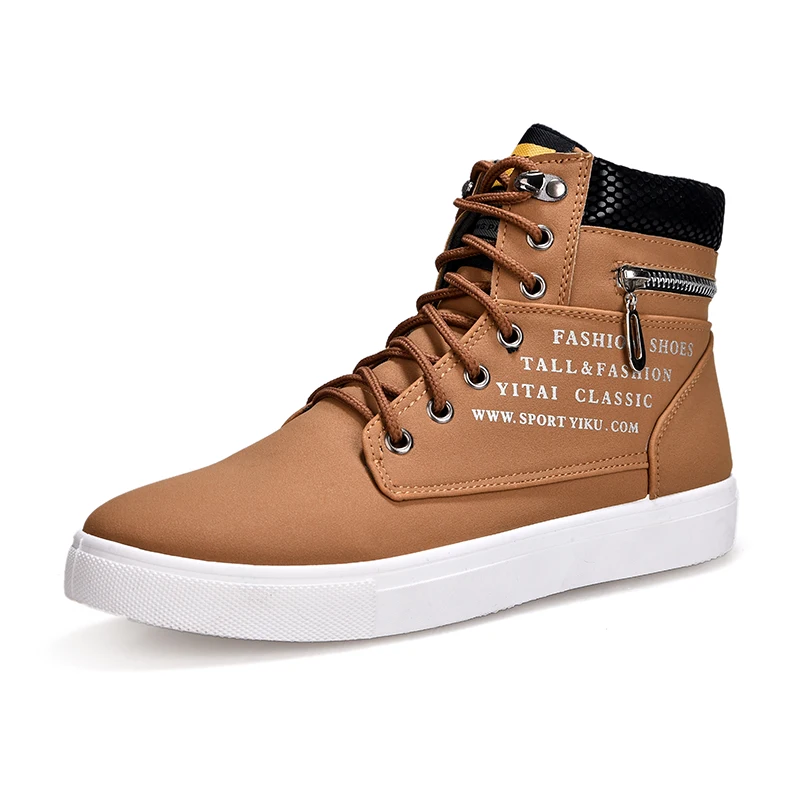 ZYYZYM Men Shoes Casual High Lace-Up Style Rubber Fashion Trend Sneakers Male | Обувь