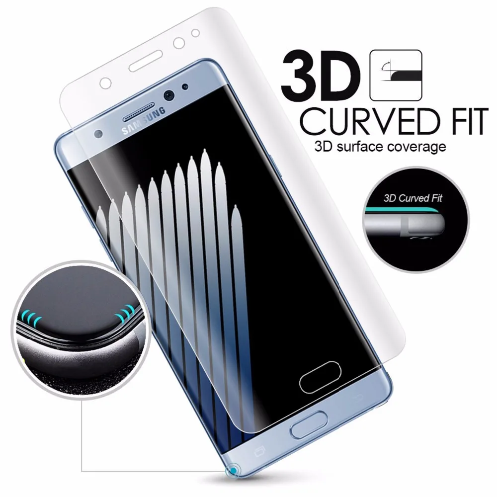 10 шт/FEBIDEA 3D изогнутая полная крышка Закаленное стекло протектор экрана для Samsung