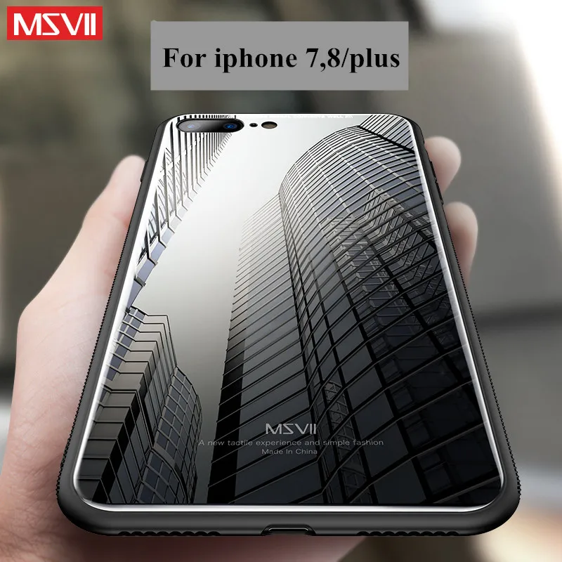 Msvii Роскошный чехол для iphone 8 360 полная защита ультра тонкая стеклянная задняя крышка для iphone 7 7 plus Coque чехол для iphone 8 plus