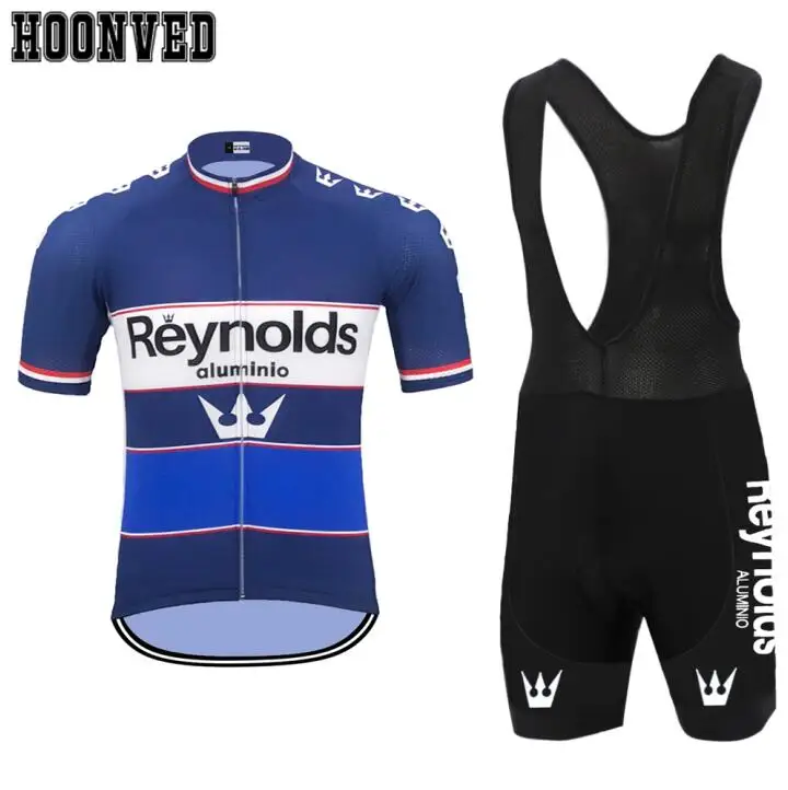 blue Новая команда Pro racing Man Ретро blue Reynolds велосипедная футболка с коротким рукавом Mtb велосипед свитер одежда ciclismo hombre - Цвет: blue