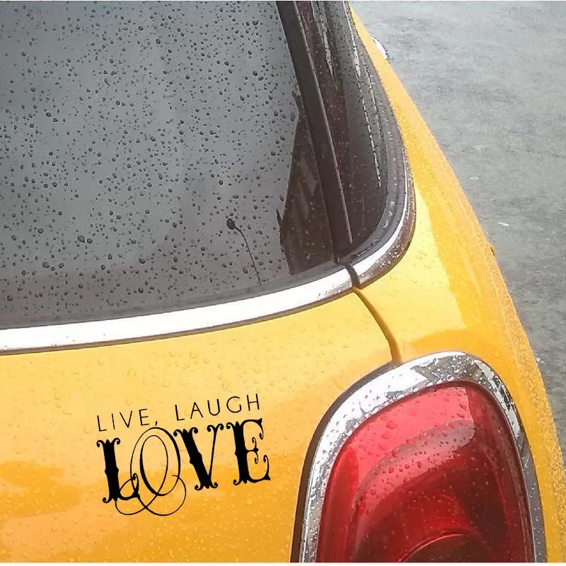 QYPF 15.5CM*9.9CM LIVE LAUGH LOVE Font Combinational Fashion Vinyl Car Window Sticker Black Silver Decal C15-1967 | Автомобили и
