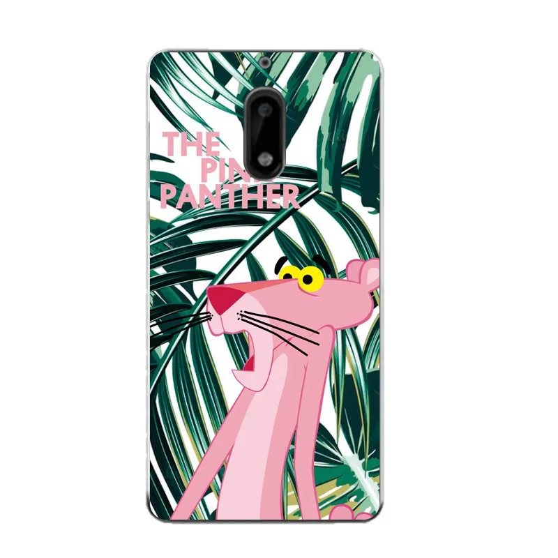Feather Soft Clear TPU Phone Case For Nokia3 5 6 8 N540 N640 N535 N830 Pink Panther Coque Fundas Painted Cover Free Shipping | Мобильные