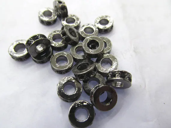 

200pcs 8mm Micro Pave Crystal spacer Brass European Bead Rondelle Pinwheel Buttone black jet mixed Findings