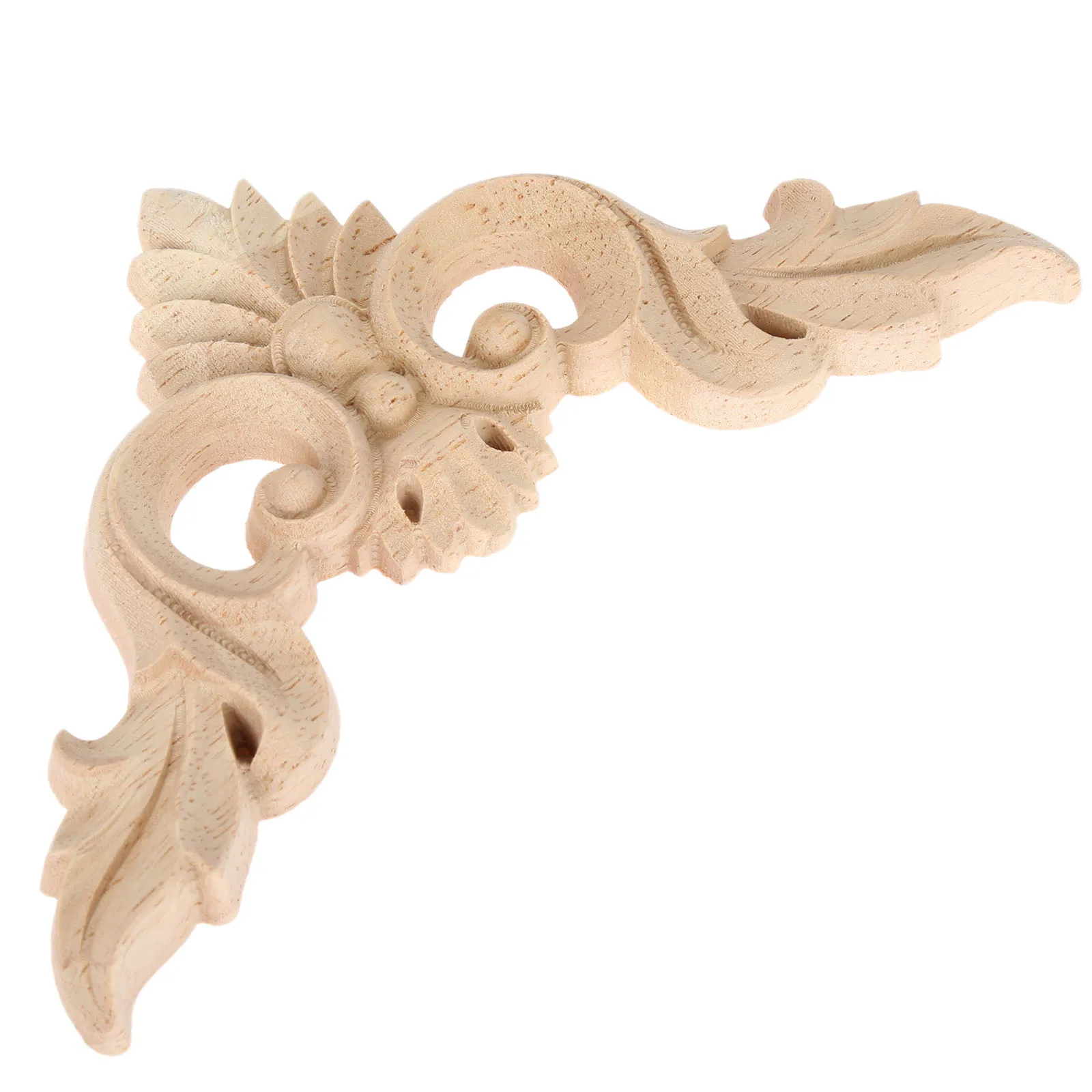 

10*10/12*12/15*15CM Wood Carved Corner Onlay Applique Unpainted Frame Decal carpenter Decoration Furniture Decor 1Pcs