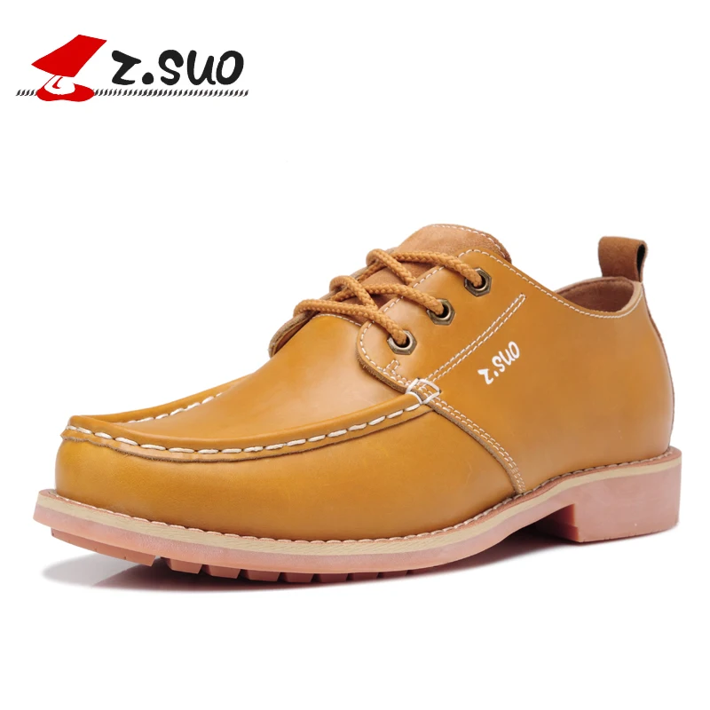 2017 Z.Suo brand wholesales and retail top quality cow split leather men's casual shoes for male handmade | Обувь