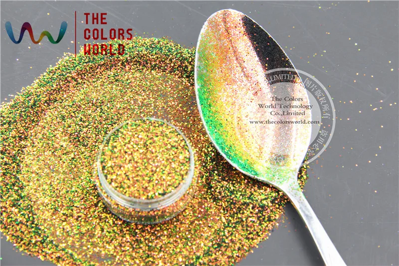 TCR404 Хамелеон блестящий красный золотой с зеленым блеском шестиугольной формы 0 4