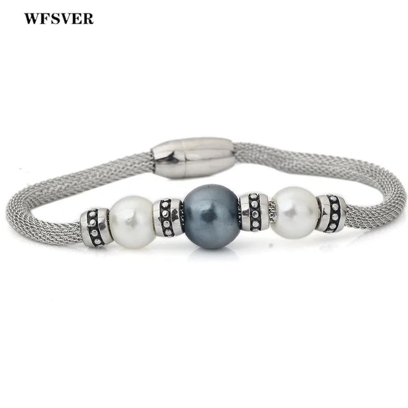 WFSVER новый дизайн Чистая цепь жемчужные бусины браслет для женщин модные