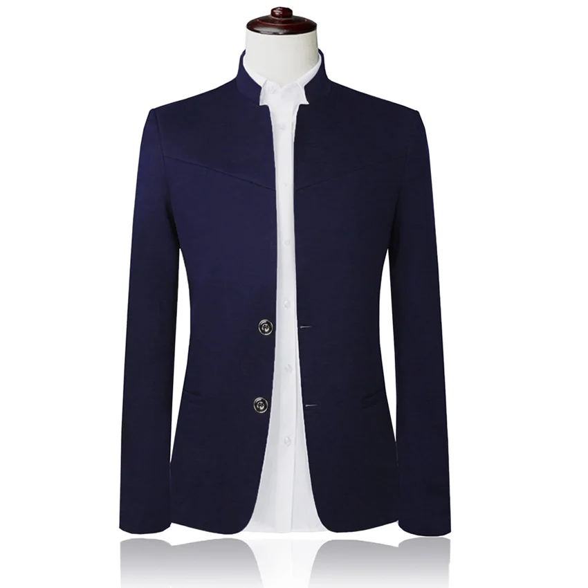 Мужской Блейзер 2019 мужской стиль воротник стойка высококачественный костюм