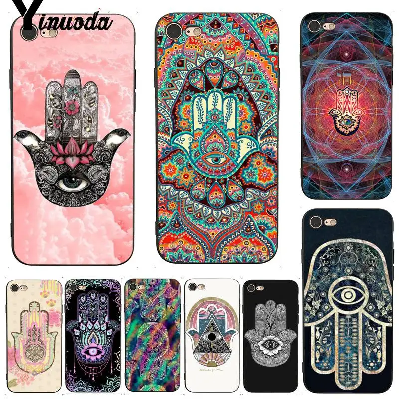 Yinuoda для iphone 7 6 X Чехол Fatima Hand Hamsa Bling популярный мягкий чехол iPhone 7X6 6S 8 Plus 5 XS XR