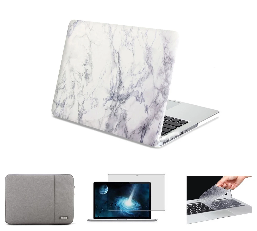 Чехол POSEIT для ноутбука MacBook Air 11 13 дюймов 2016 жесткий чехол с мраморным узором MAC Pro 3