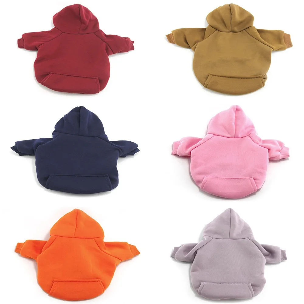 2018 Спортивная однотонная толстовка с капюшоном для маленьких собак модная