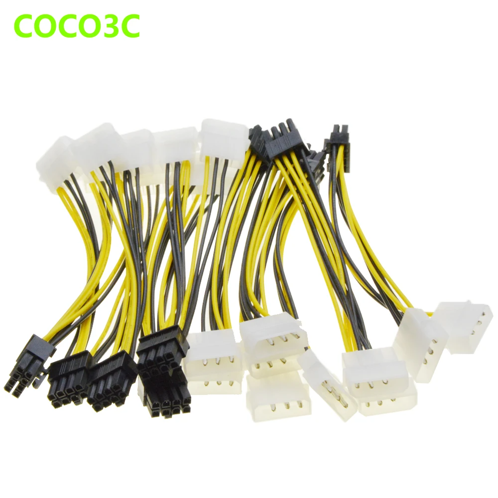 Кабель питания Molex со штыревыми соединителями на 8 штырьков и двойными 4Pin для
