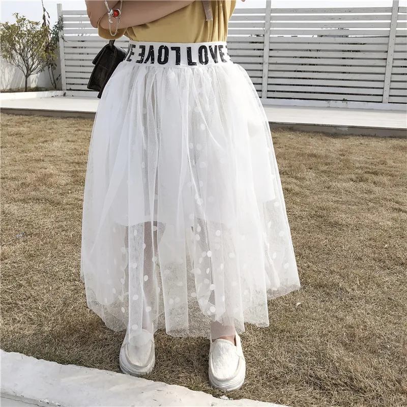 Новое поступление 2019 года летняя хлопковая юбка в горошек с буквенным принтом