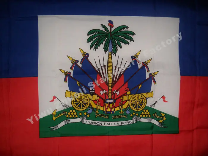 Haiti Flag 150x90см (3x5FT) 115 г 100D полиэстровый двойной прошитый высококачественный