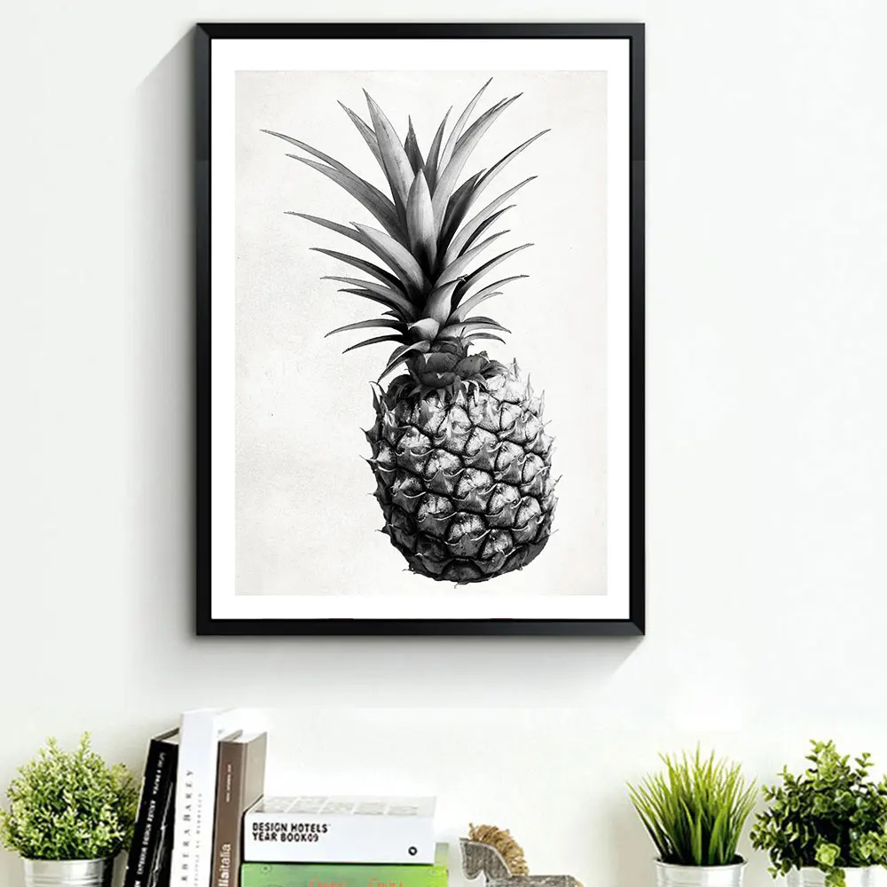 

Pineapple Print, Tropical Print, Pineapple Photo, Black and White, Fruit Print, Pineapple Wall Art, Printable Wall Art, no frame