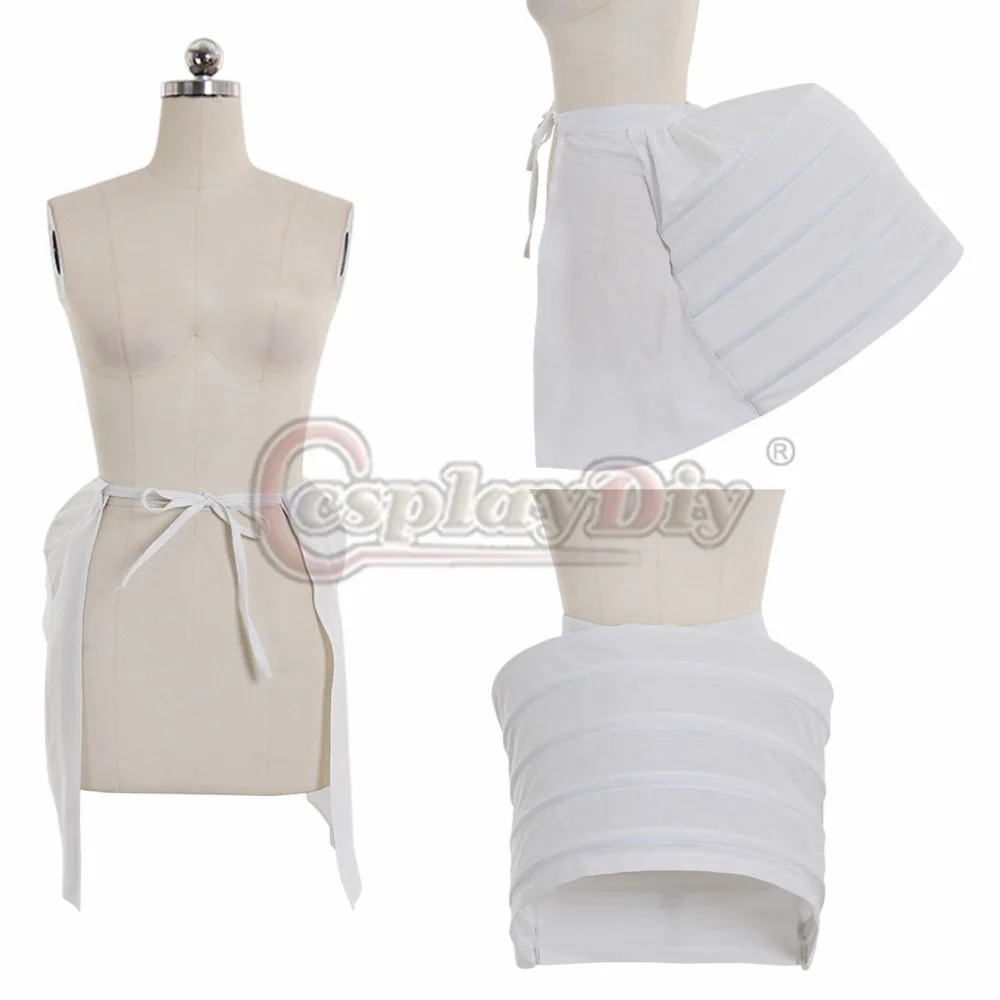 Cosplaydiy Victorian Petticoat Crinoline Underskirt Women Rococo Dress White Cage Frame Pannier Bustle Petticoat L320