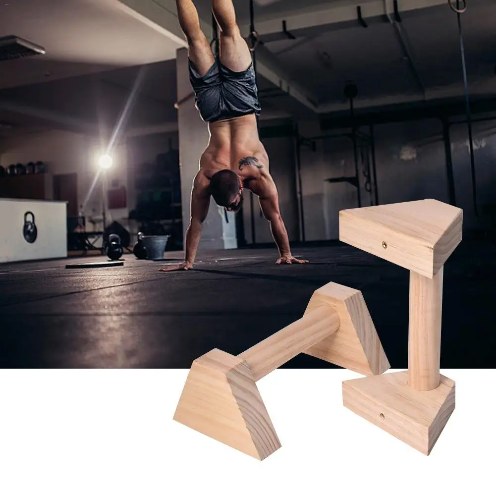 

2pcs Fitness 25/50cm Wooden Push-Up Stands Bracket Sport Gym Exercise Training Chest H Shaped Handstand Parallel Bar Double Rod
