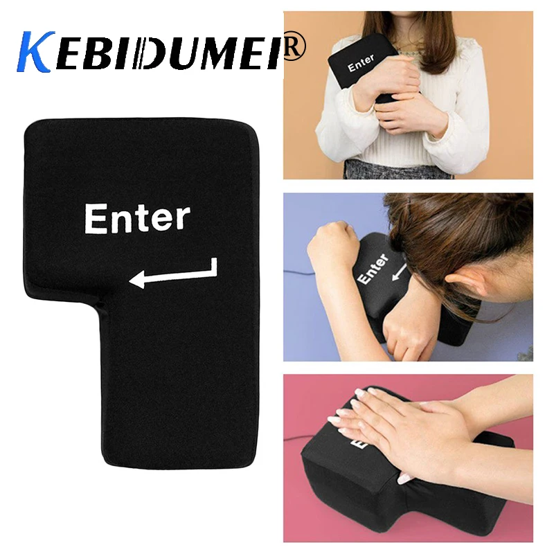 

Kebidumei Hot USB Big Enter Key Decompression Computer Large Enter Key Any Vent Pillows Button Desktop Pillow For Programmer