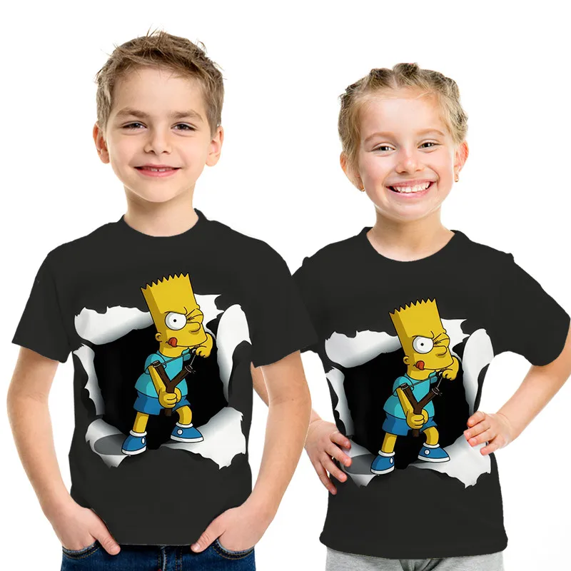 Футболка Stranger Things Simpson 3d для мальчиков симпатичная футболка с героями