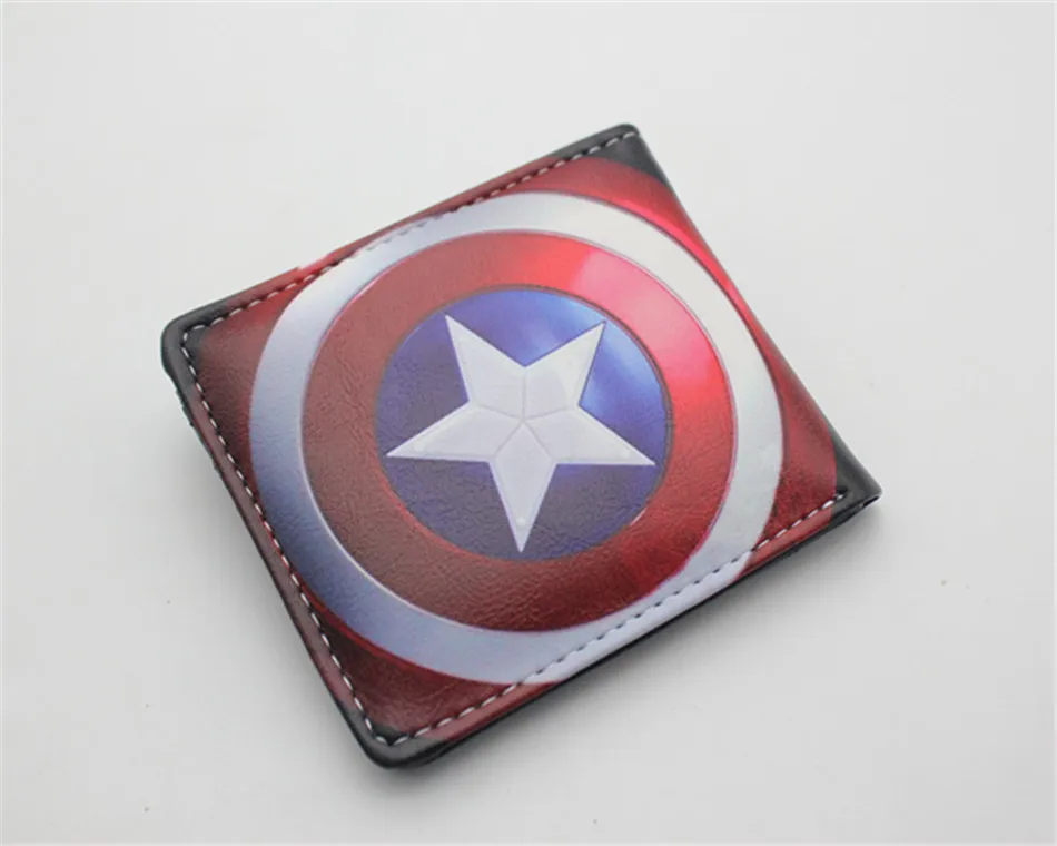 Marvel Мстители эндгейм Железный Человек Pu короткий кошелек для мальчиков и девочек мужской двойные кнопки держатель для кредитных карт с фотографиями держателя слоев кожи 3D печати кошелек