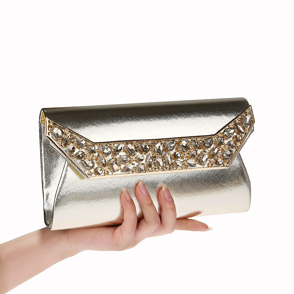 Модная Золотая женская сумка из искусственной кожи для невесты Свадебная
